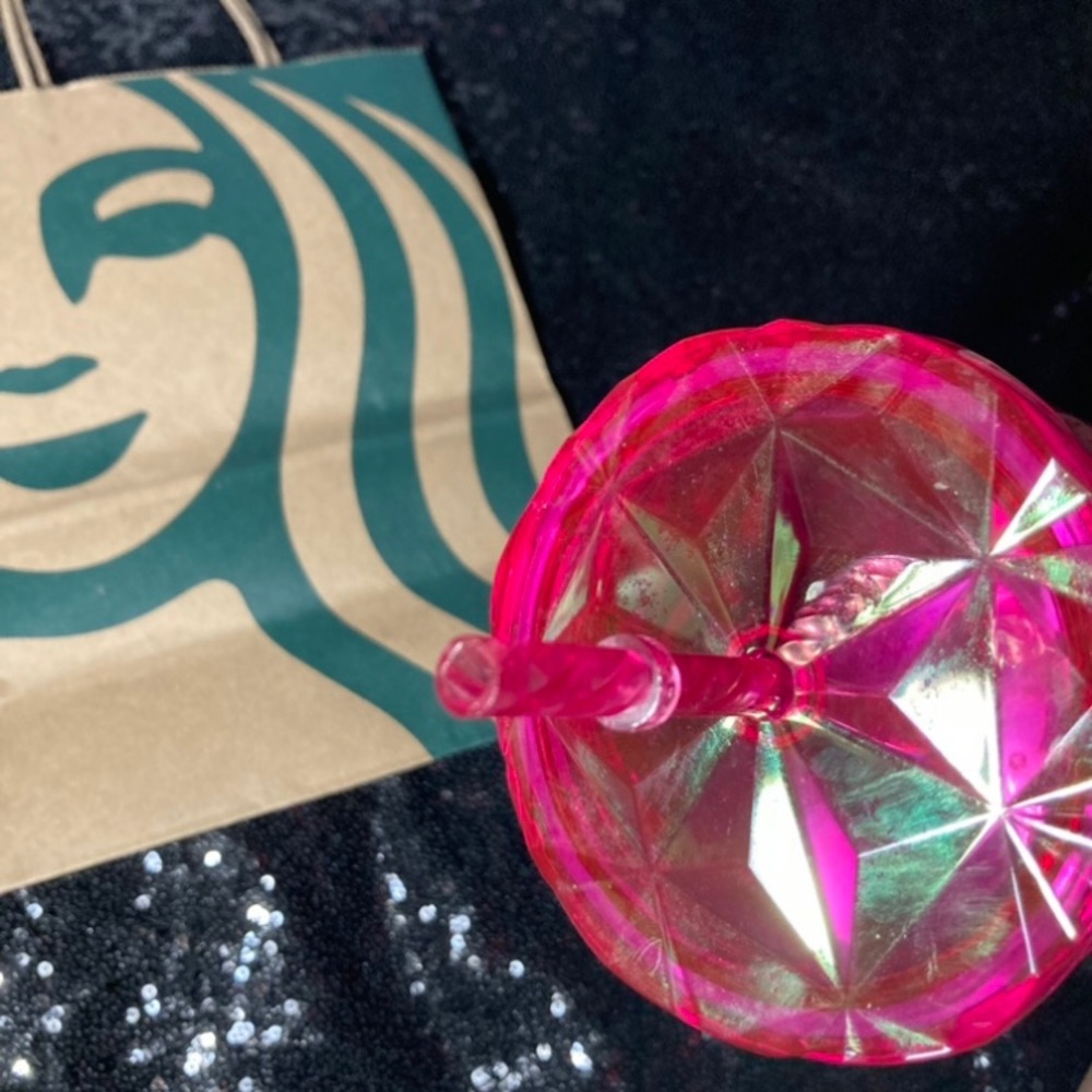 Starbucks Venti Tumbler Fuchsia Flower Pink Prism 24oz Cold Cup Summer 2024 NWT - Picture 13 of 17